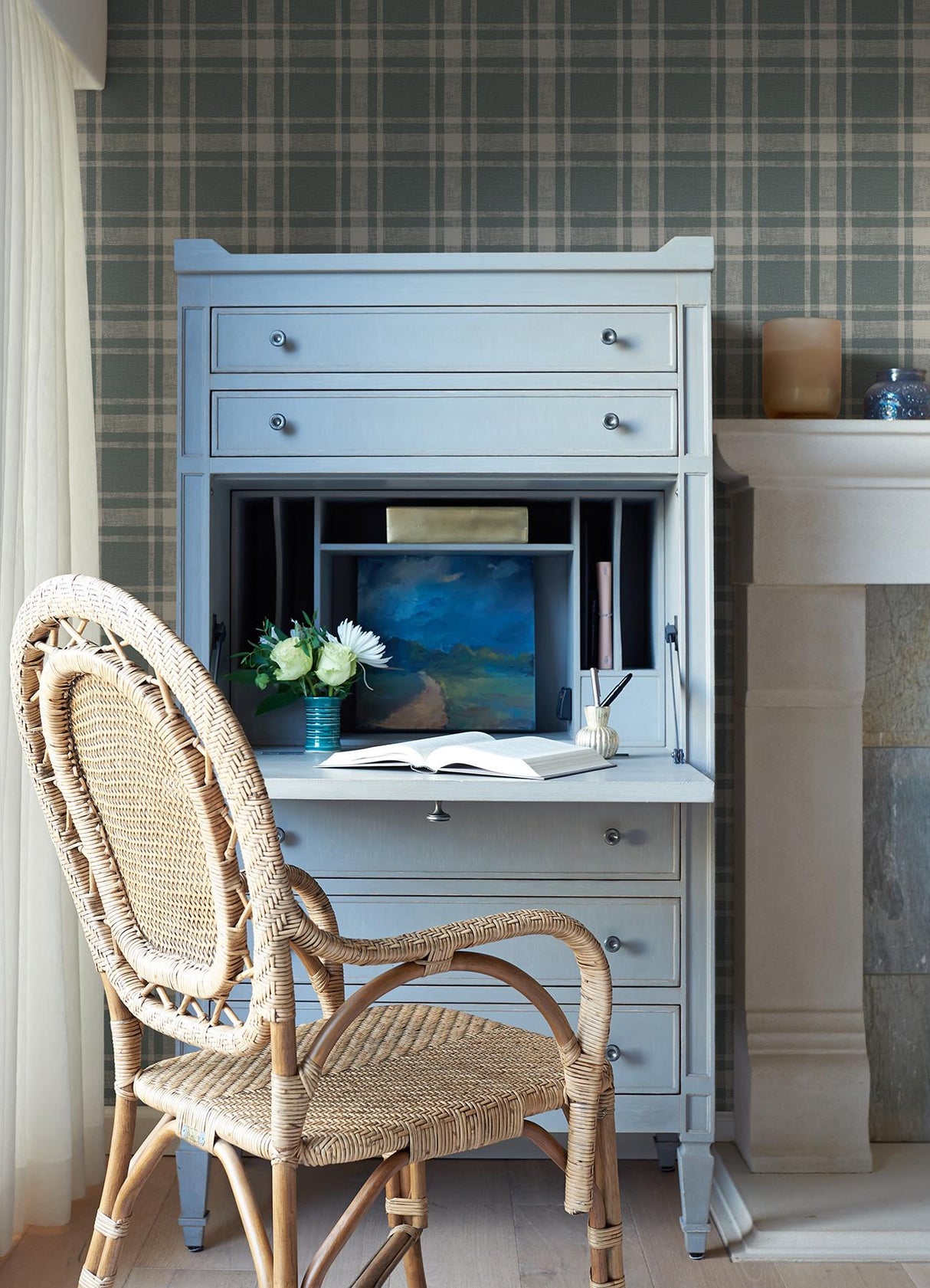 York Antoine Denim Flannel Wallpaper