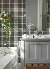 York Antoine Charcoal Flannel Wallpaper