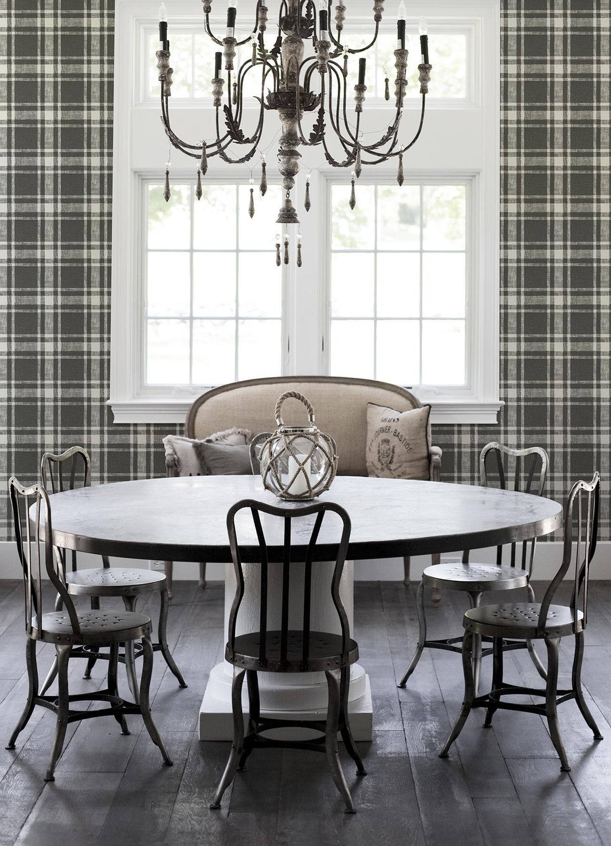 York Antoine Charcoal Flannel Wallpaper