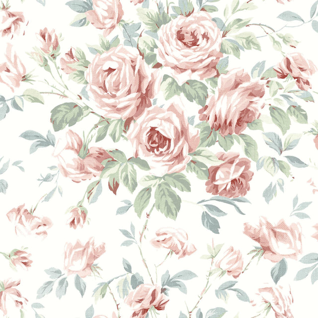 York Manon Raspberry Rose Stitch Wallpaper