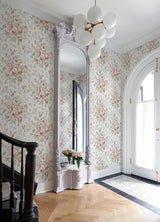 York Manon Raspberry Rose Stitch Wallpaper