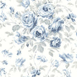 York Manon Blue Rose Stitch Wallpaper