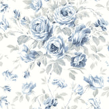York Manon Blue Rose Stitch Wallpaper