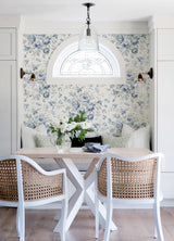 York Manon Blue Rose Stitch Wallpaper