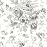 York Manon Charcoal Rose Stitch Wallpaper