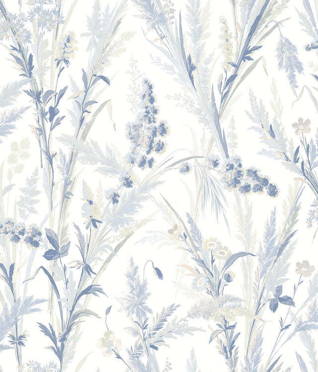 York Hillaire Navy Meadow Wallpaper