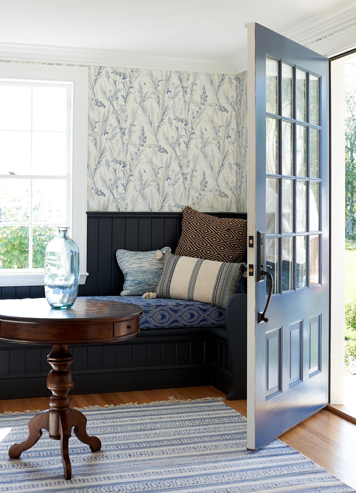 York Hillaire Navy Meadow Wallpaper