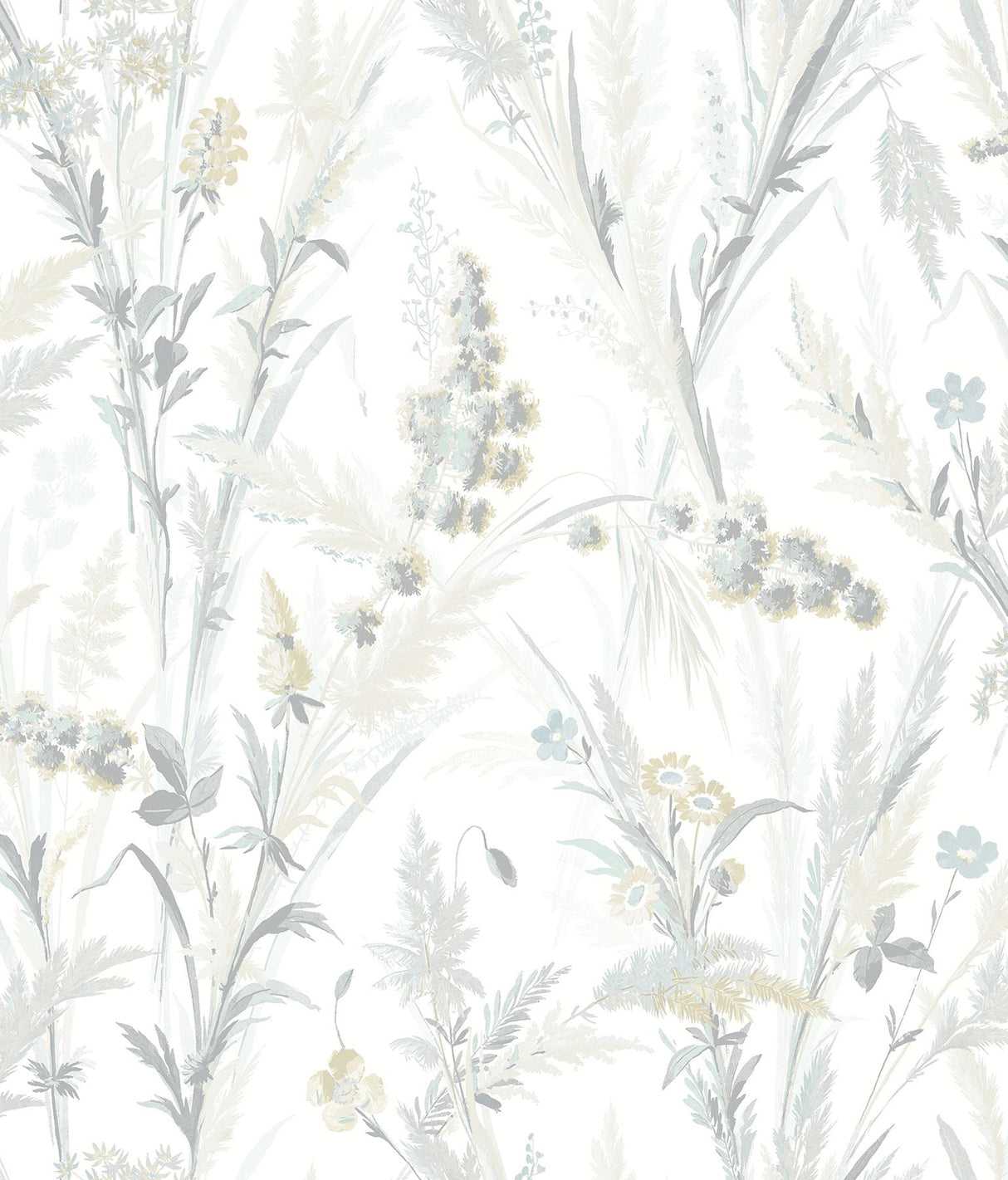 York Hillaire Light Blue Meadow Wallpaper