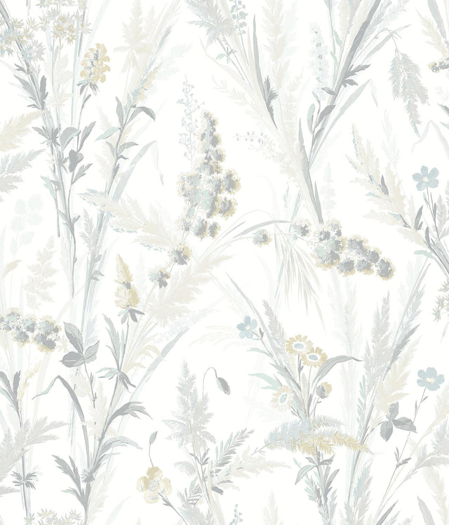 York Hillaire Light Blue Meadow Wallpaper