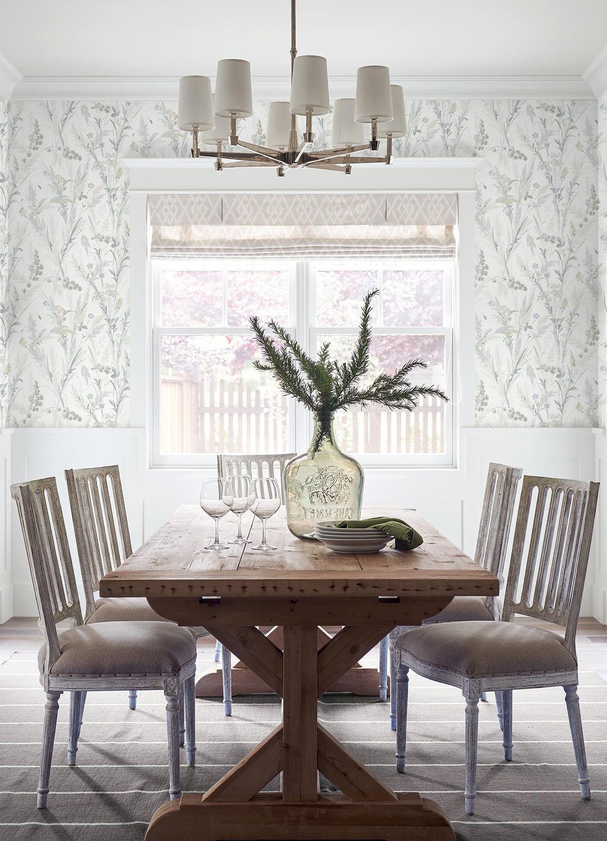 York Hillaire Light Blue Meadow Wallpaper