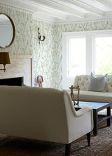 York Hillaire Teal Meadow Wallpaper