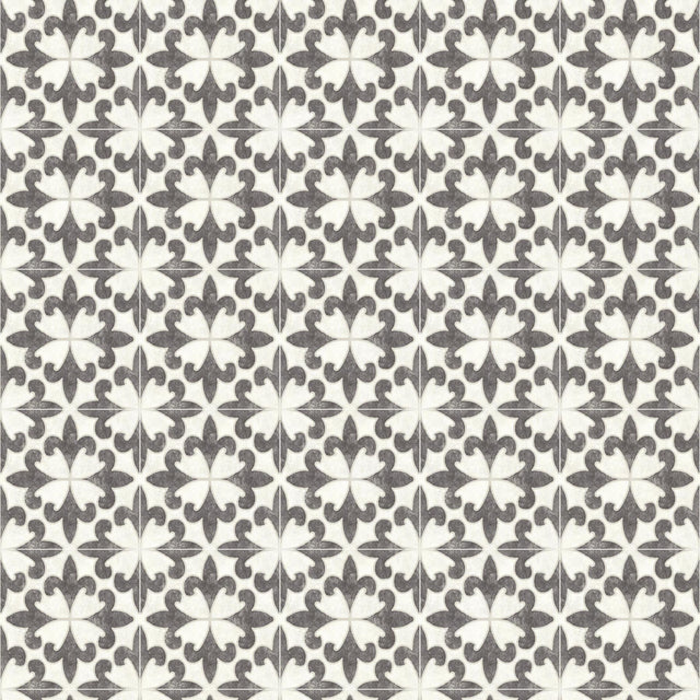 York Remy Black Fleur Tile Wallpaper