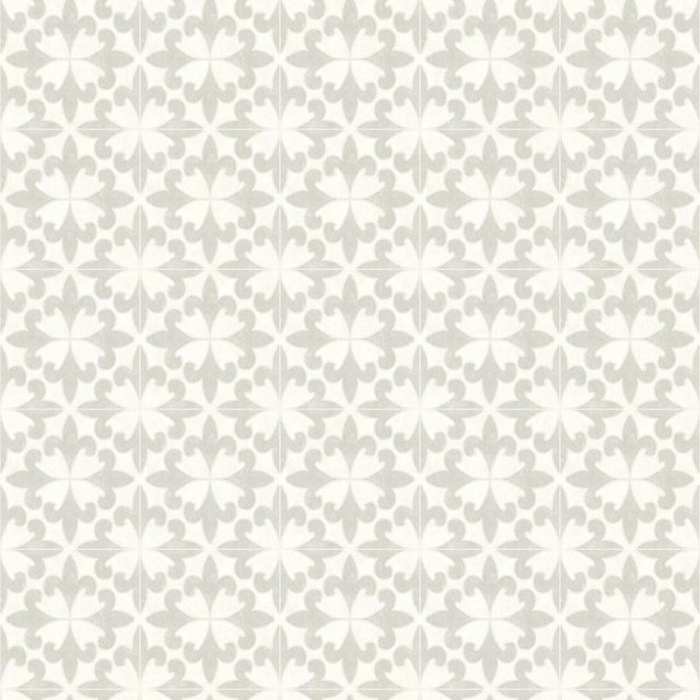 York Remy Light Grey Fleur Tile Wallpaper