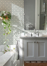 York Remy Teal Fleur Tile Wallpaper