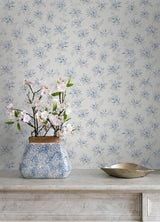 York Sofiane Blue Botanical Trail Wallpaper