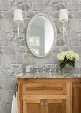 York Axelle Light Grey Stone Wallpaper