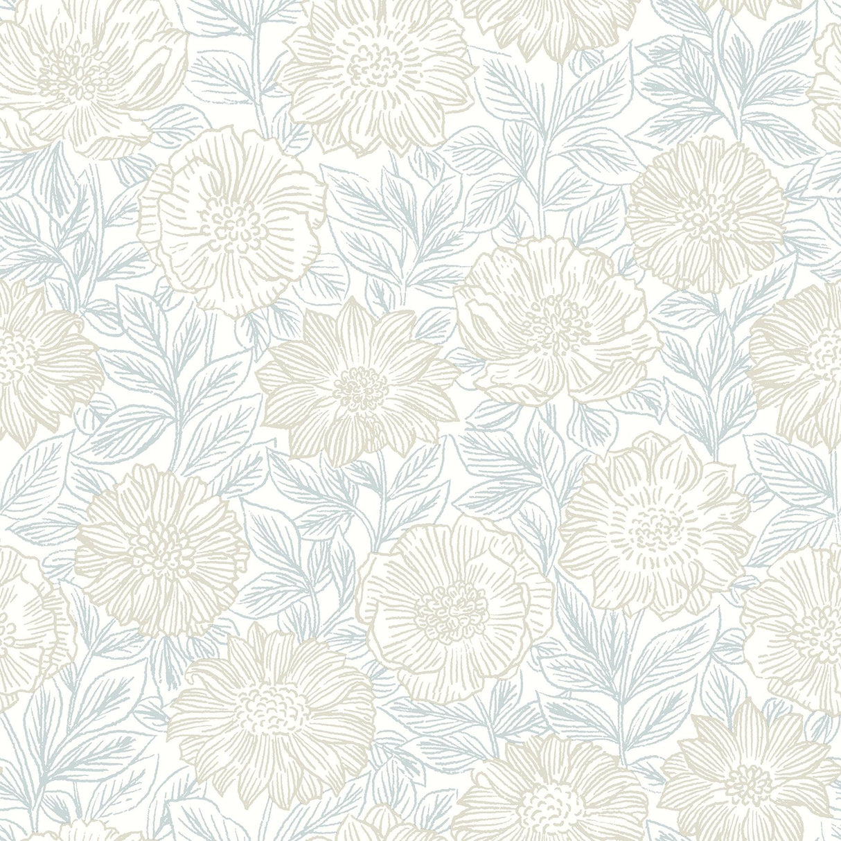 York Faustin Neutral Floral Wallpaper