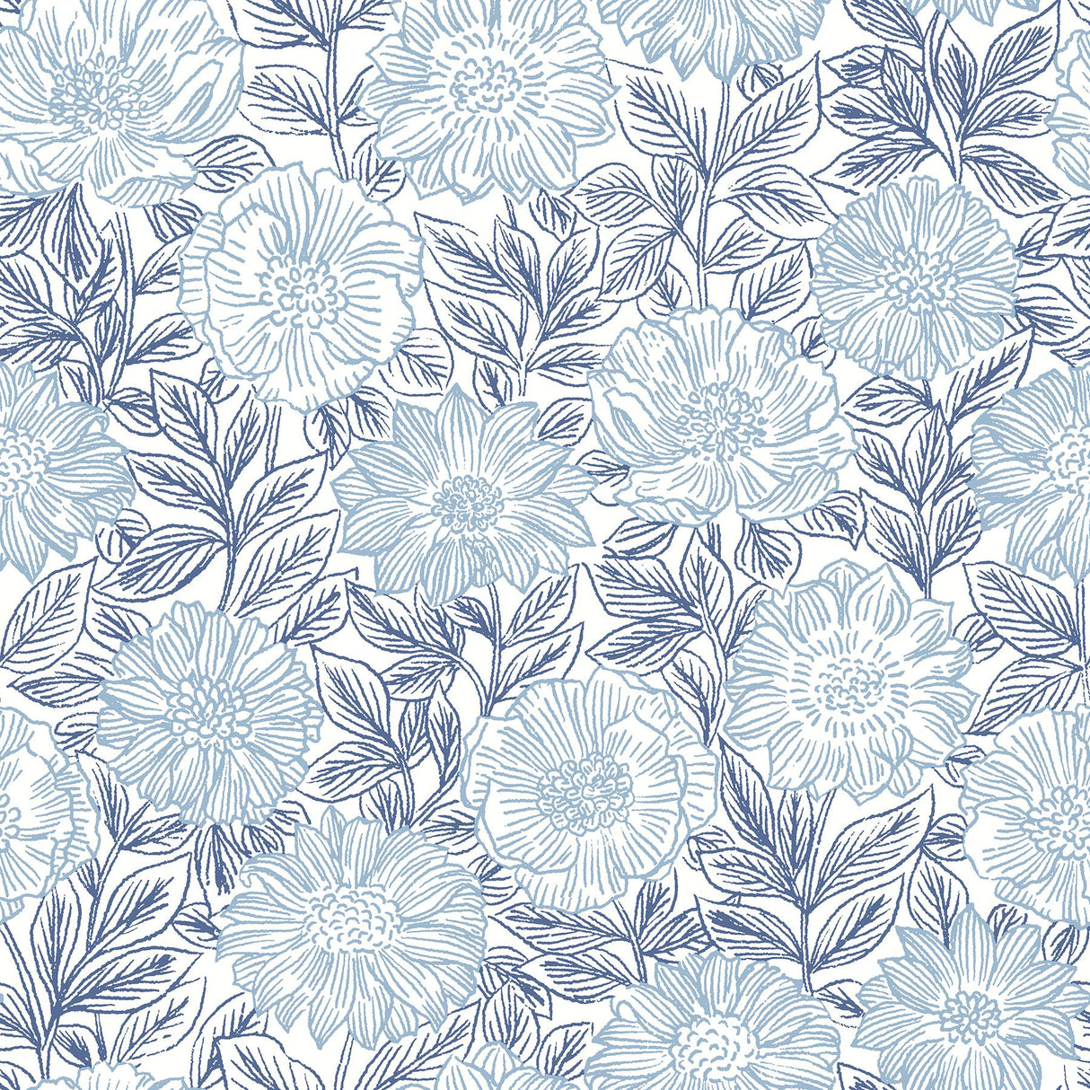 York Faustin Navy Floral Wallpaper