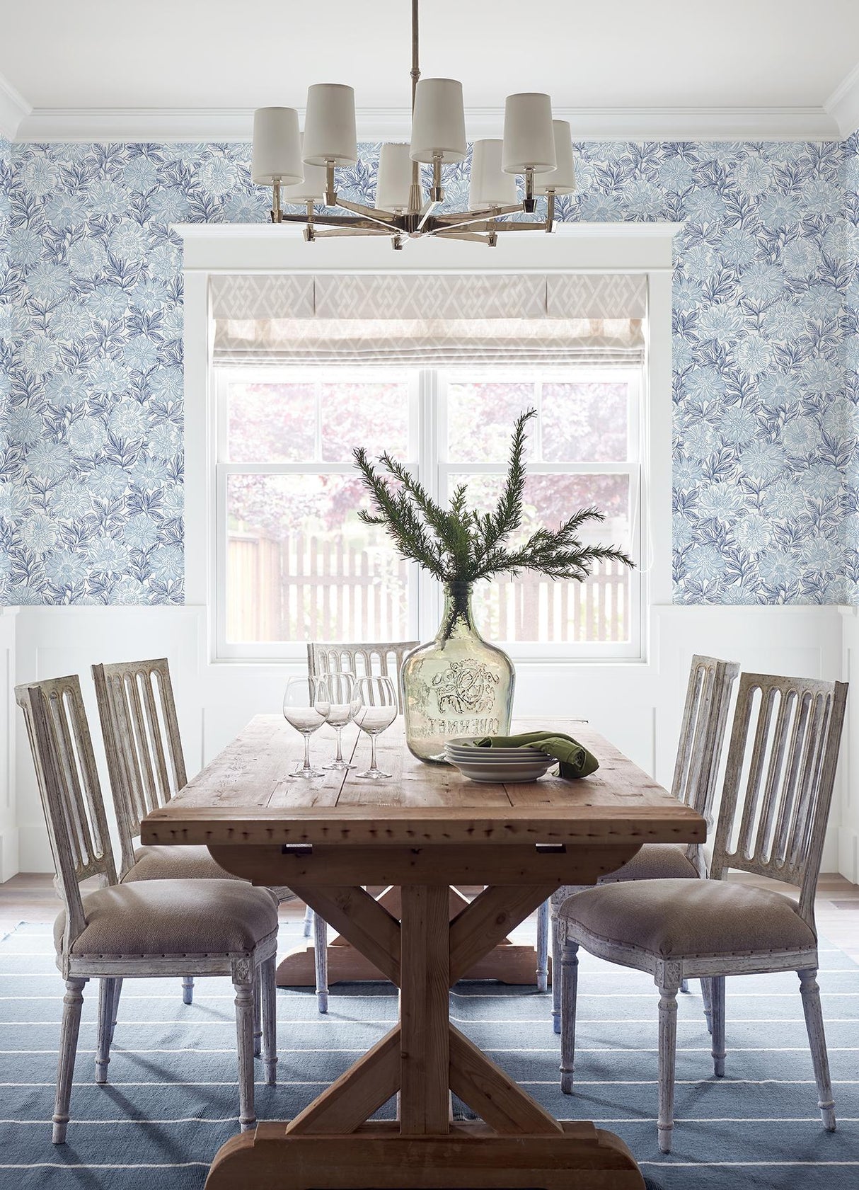 York Faustin Navy Floral Wallpaper