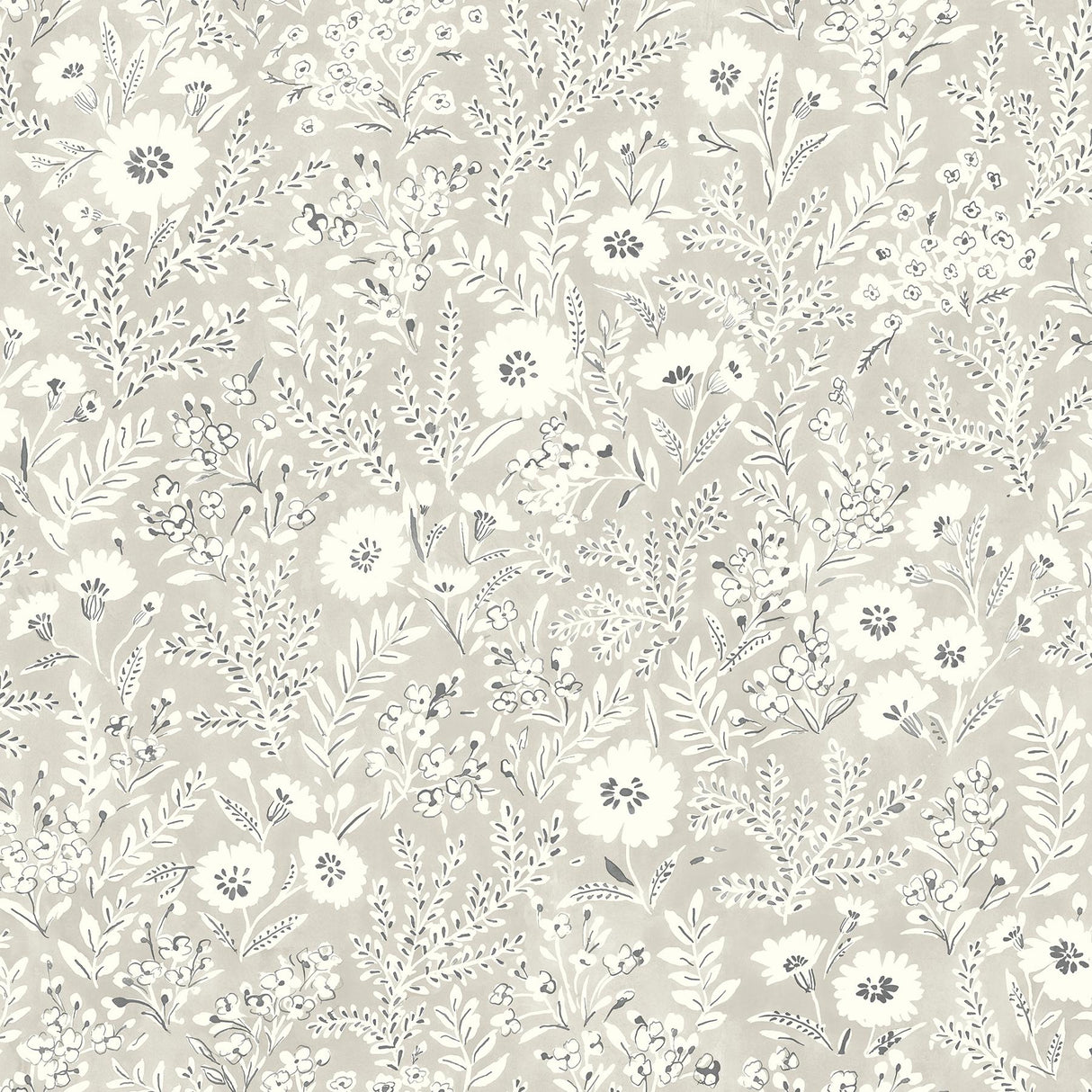 York Agathon Taupe Floral Wallpaper