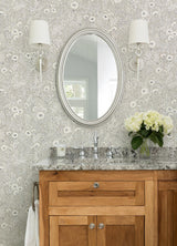 York Agathon Taupe Floral Wallpaper