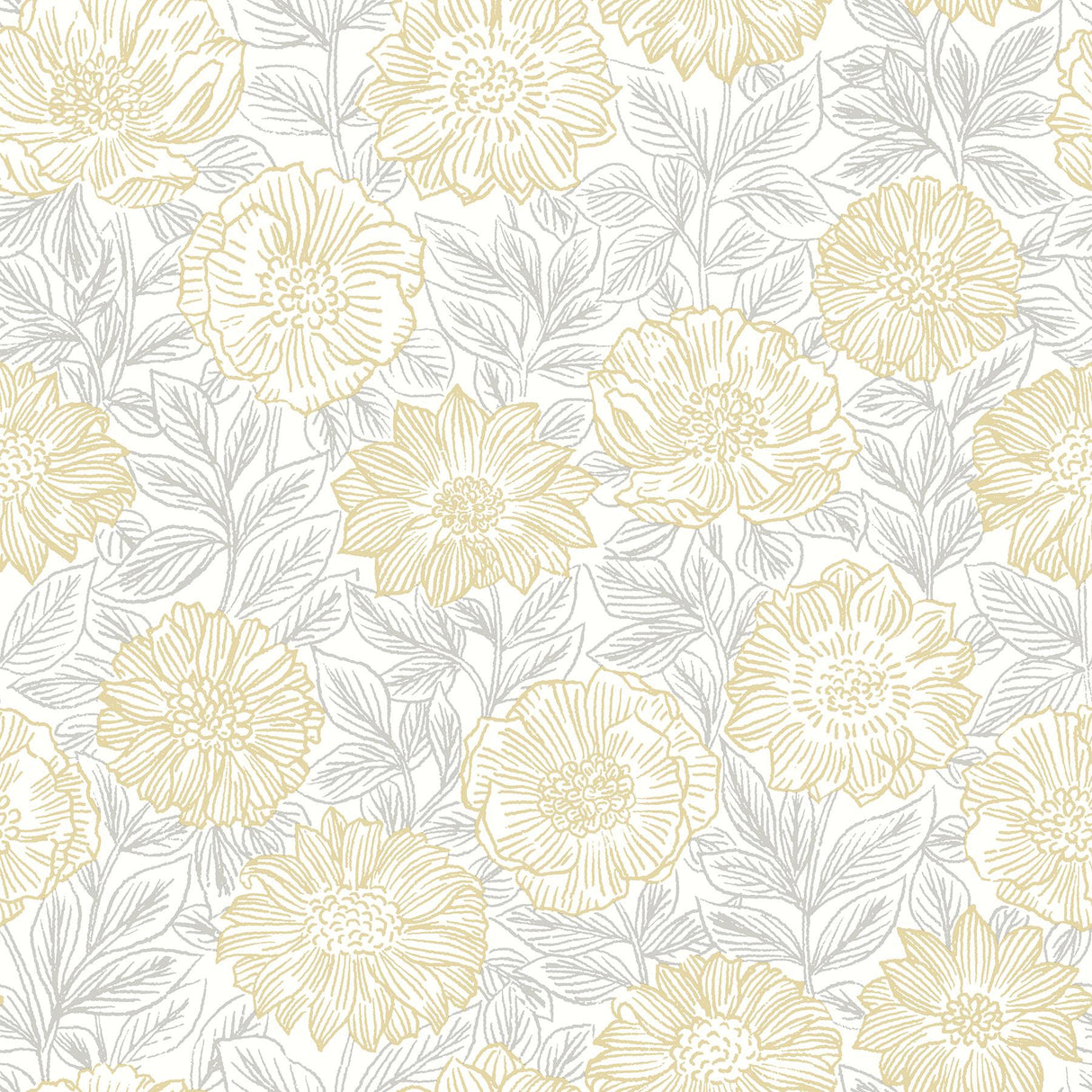 York Faustin Yellow Floral Wallpaper