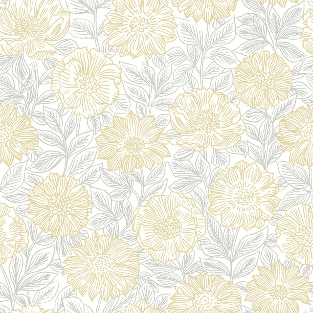 York Faustin Yellow Floral Wallpaper