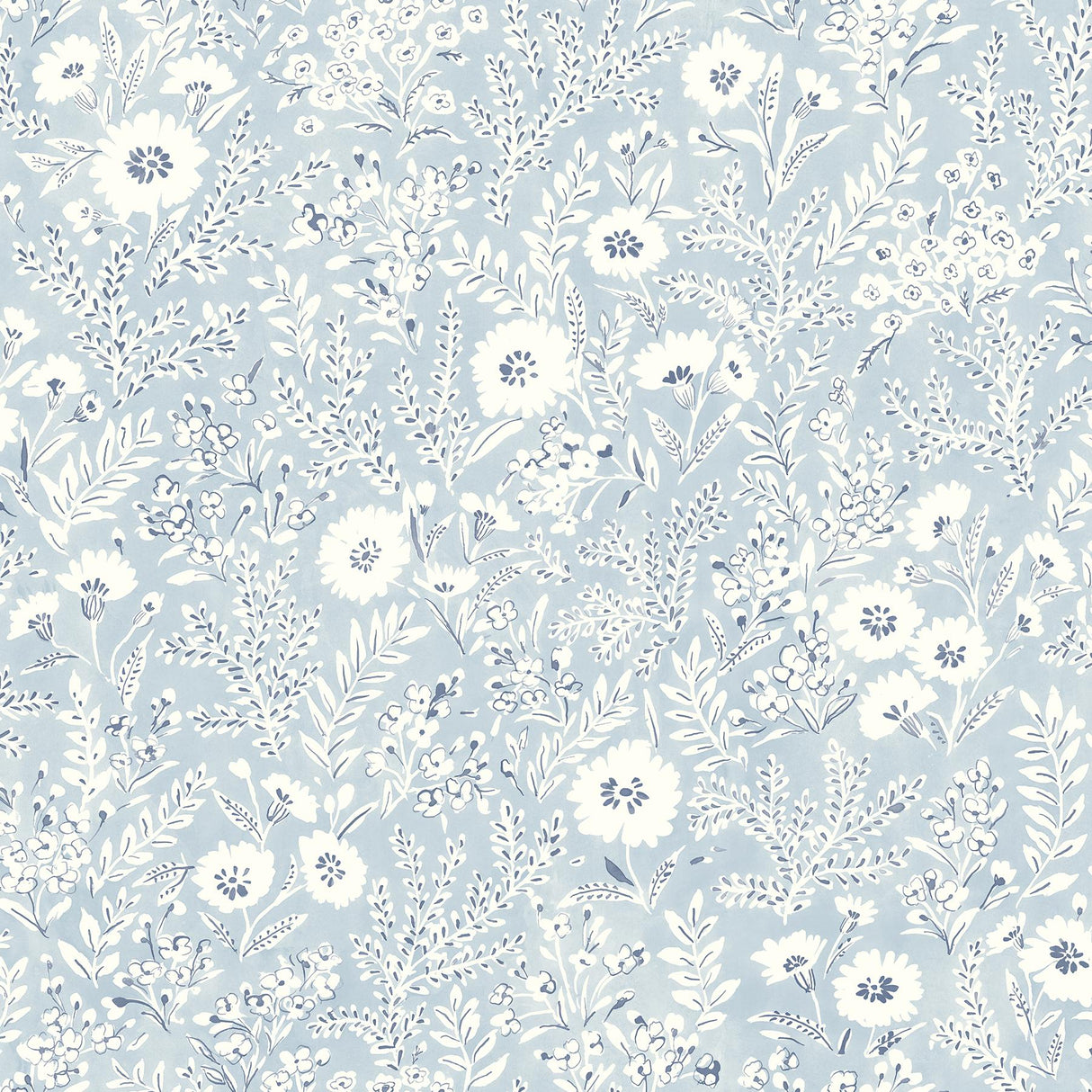 York Agathon Light Blue Floral Wallpaper