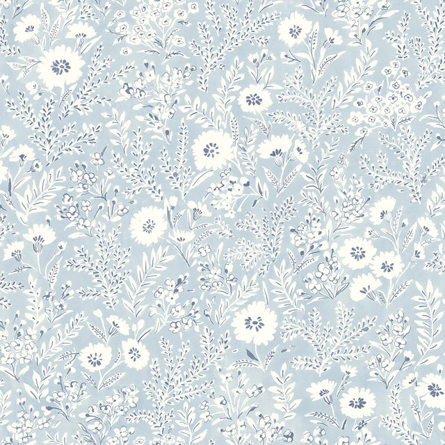 York Agathon Light Blue Floral Wallpaper