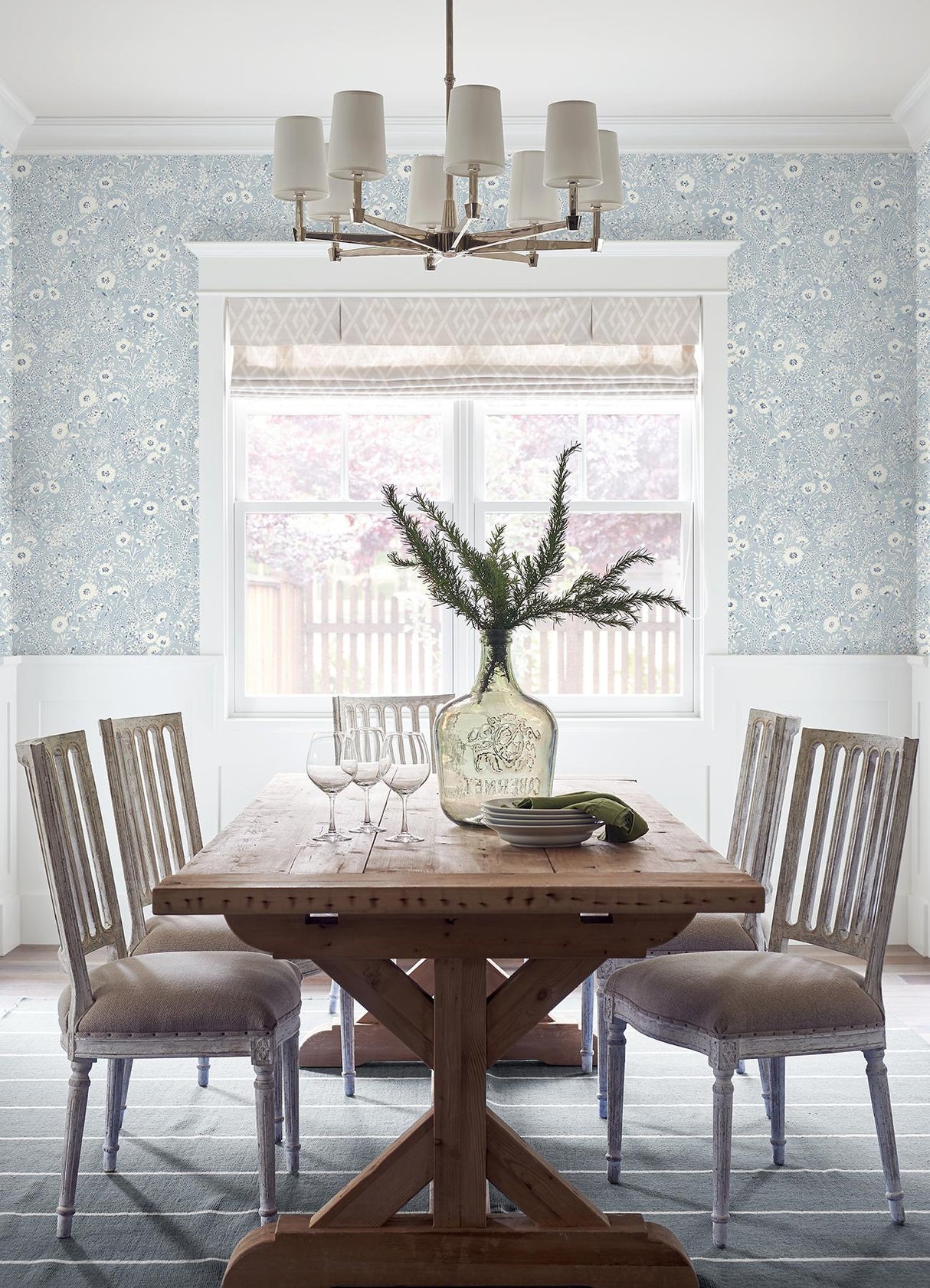 York Agathon Light Blue Floral Wallpaper