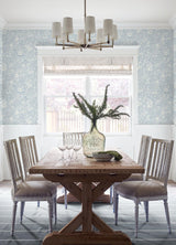 York Agathon Light Blue Floral Wallpaper