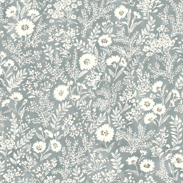 York Agathon Blue Floral Wallpaper