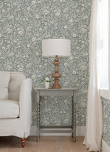York Agathon Blue Floral Wallpaper