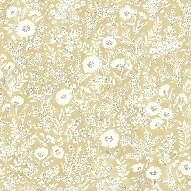 York Agathon Wheat Floral Wallpaper