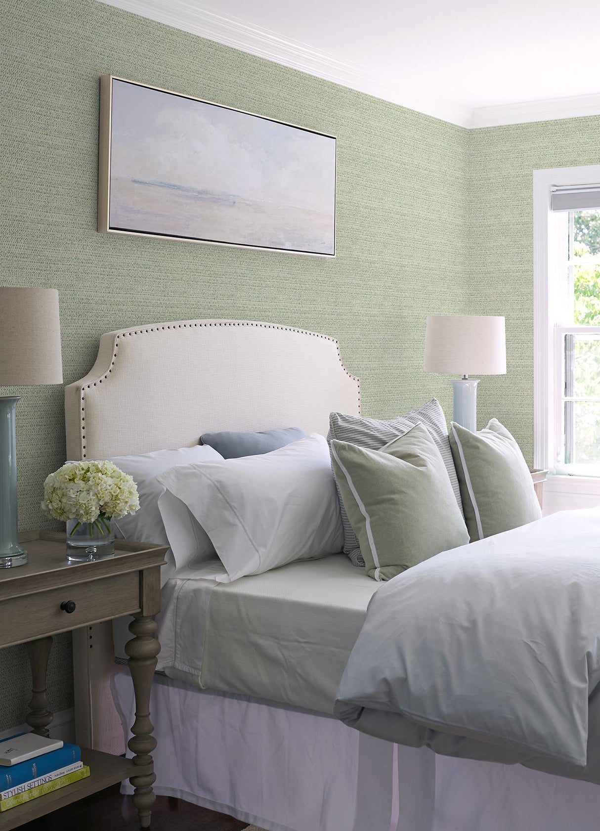 York Balantine Teal Weave Wallpaper