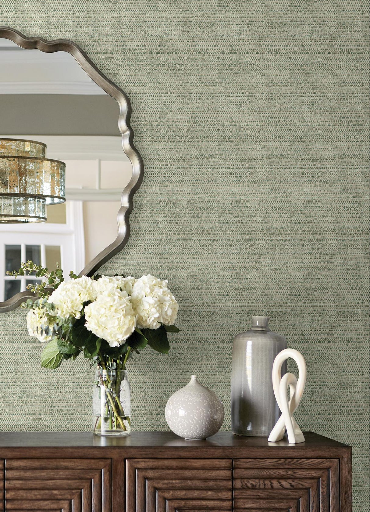 York Balantine Teal Weave Wallpaper