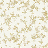York Nightingale Wheat Floral Trail Wallpaper