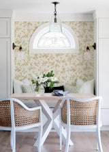 York Nightingale Wheat Floral Trail Wallpaper