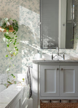 York Nightingale Seafoam Floral Trail Wallpaper