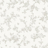 York Nightingale Taupe Floral Trail Wallpaper