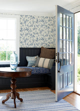 York Nightingale Navy Floral Trail Wallpaper
