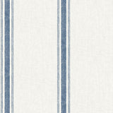 York Linette Navy Fabric Stripe Wallpaper