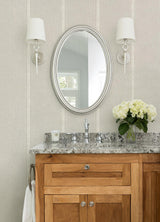 York Linette Beige Fabric Stripe Wallpaper