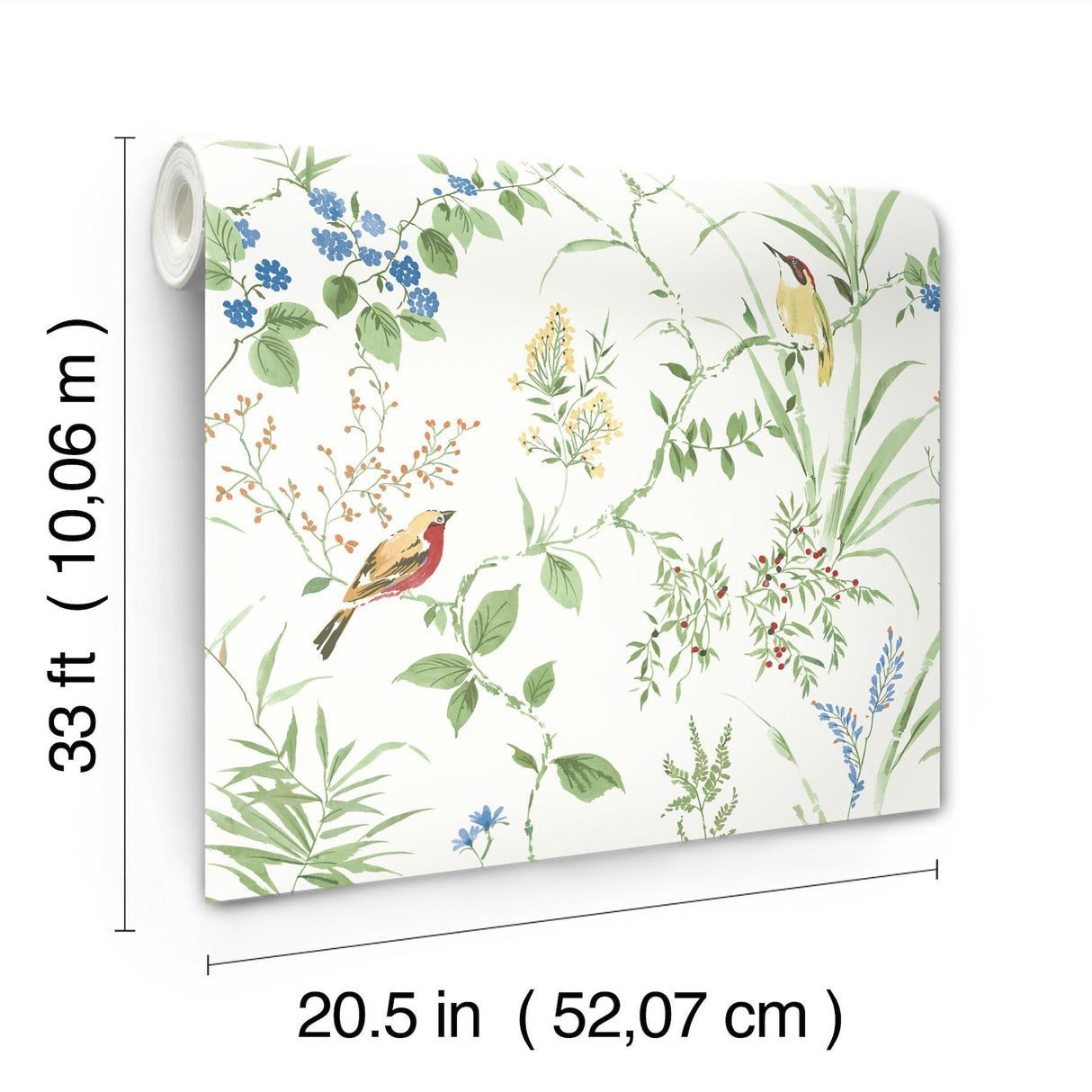 York Imperial Garden Green Botanical Wallpaper