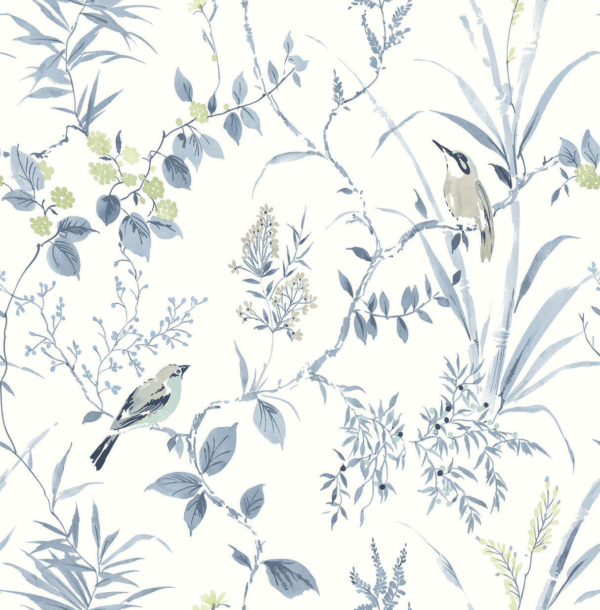 York Imperial Garden Blueberry Botanical Wallpaper