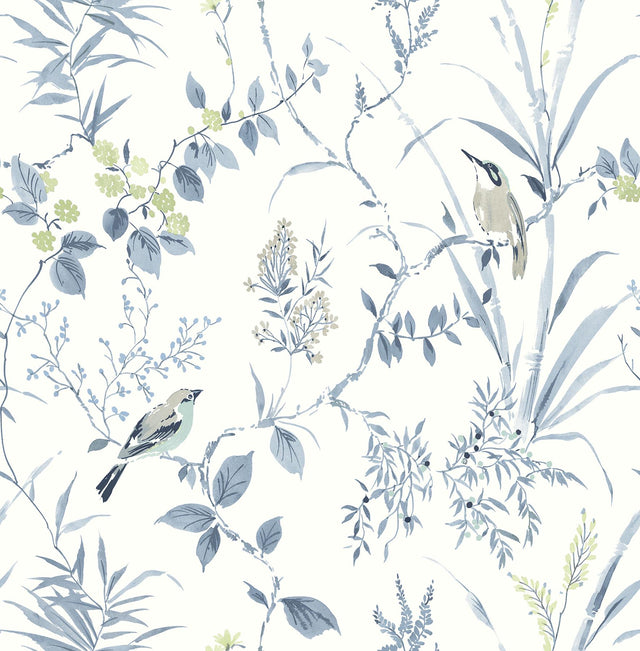 York Imperial Garden Blueberry Botanical Wallpaper