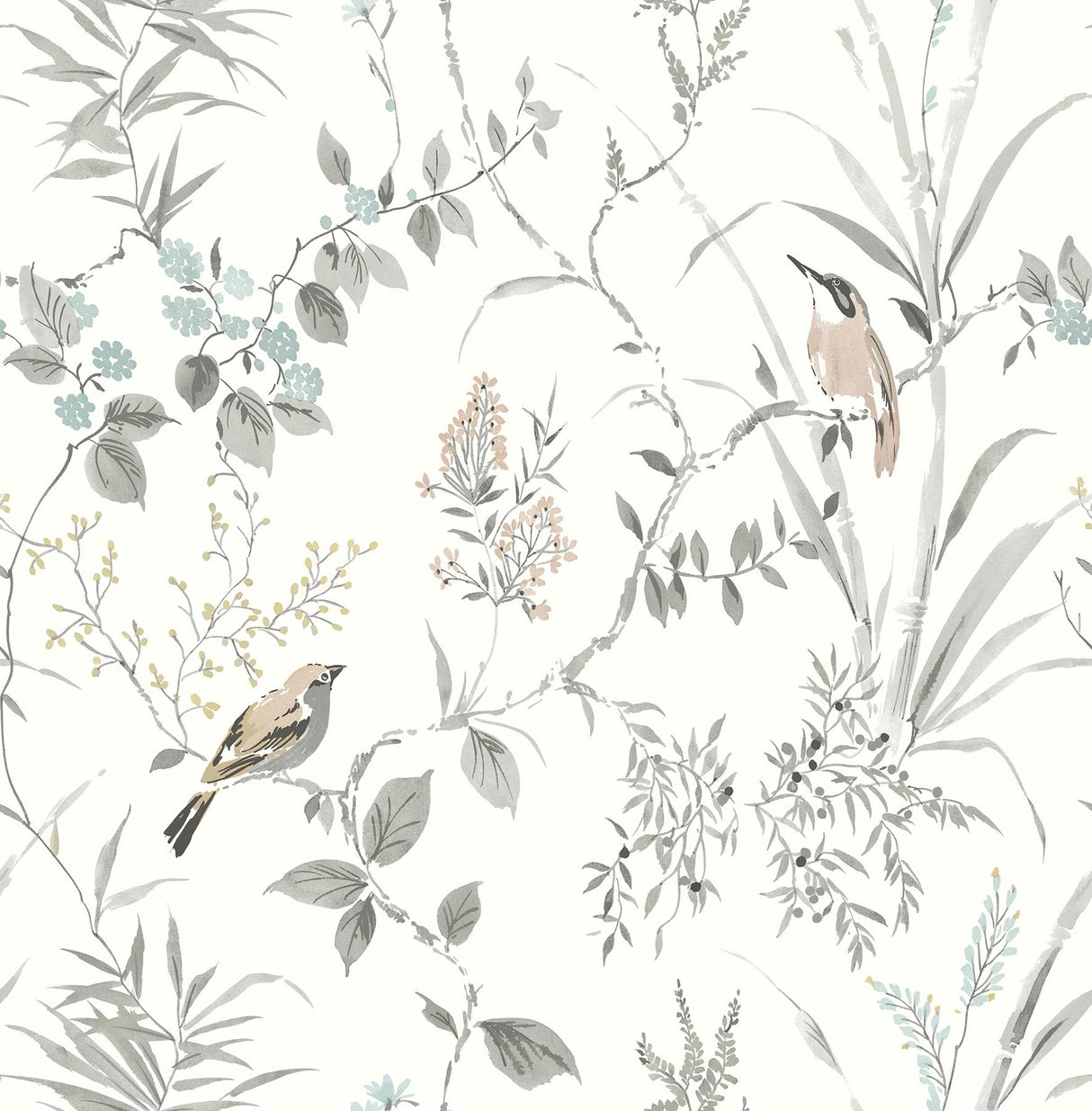 York Imperial Garden Neutral Botanical Wallpaper