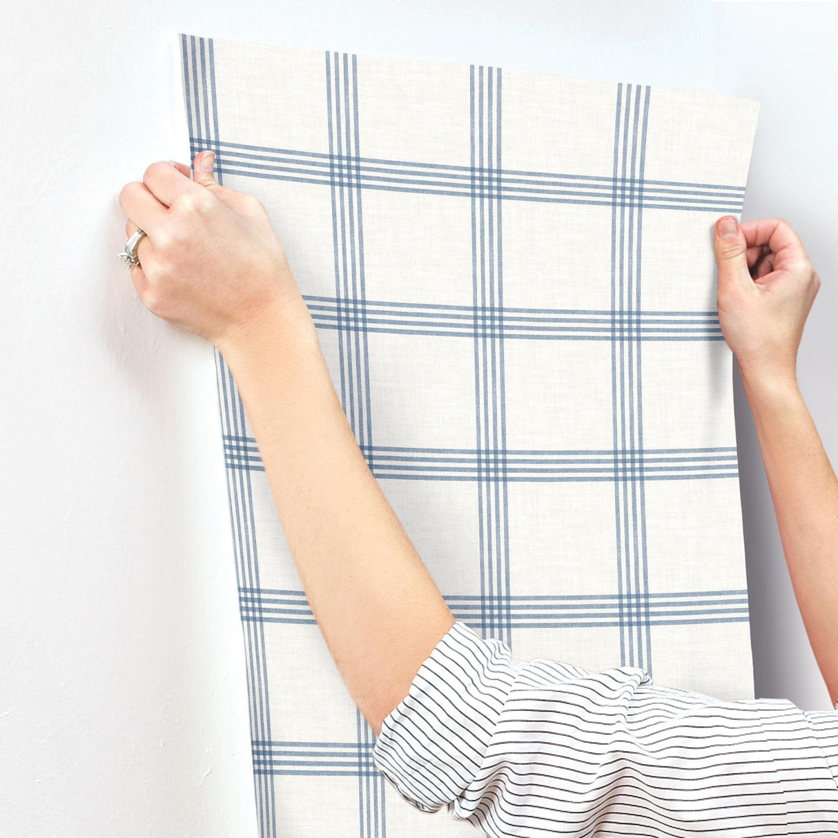 York Twain Denim Plaid Wallpaper