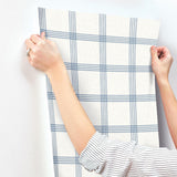 York Twain Denim Plaid Wallpaper
