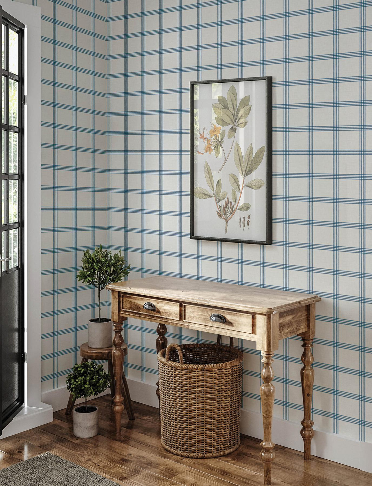 York Twain Denim Plaid Wallpaper